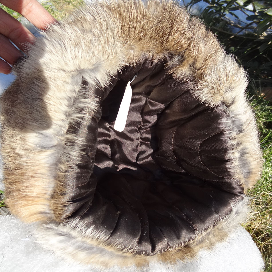 Custom Aviation Shearling Trapper Hat Earflap Rabbit Fur Trim Ushanka Hats