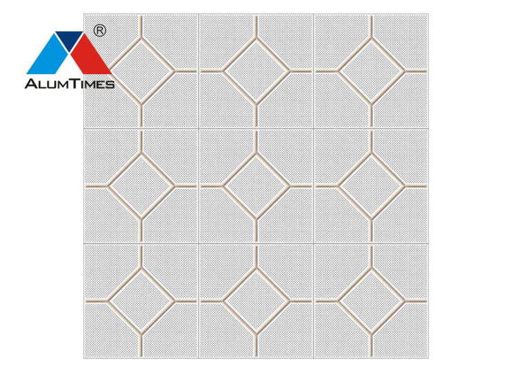 Noiseproof Perforated Metal Ceiling Panels With Round Hole Punched 300×1200mm