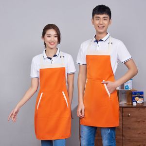 Polyester Protective Kitchen Cooking Apron Plain SGS Elastic Strap ODM