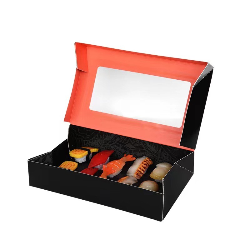 Folder Type Food Sushi Storage Cardboard Paper Packaging Boxes Eco Friendly
