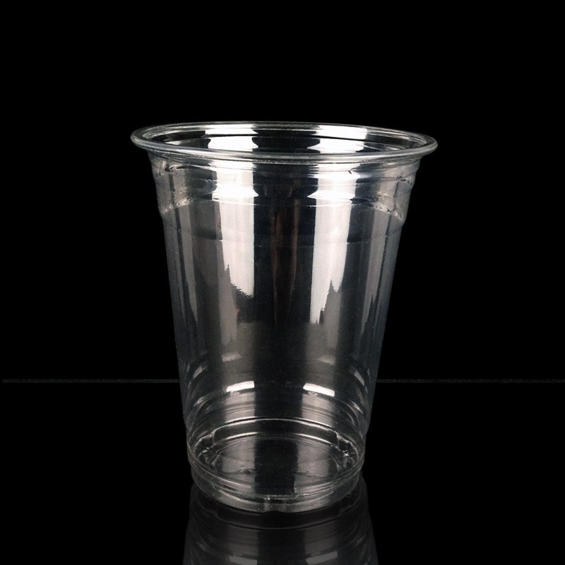 transparent 500ml PP Plastic Disposable Cup with flat lid