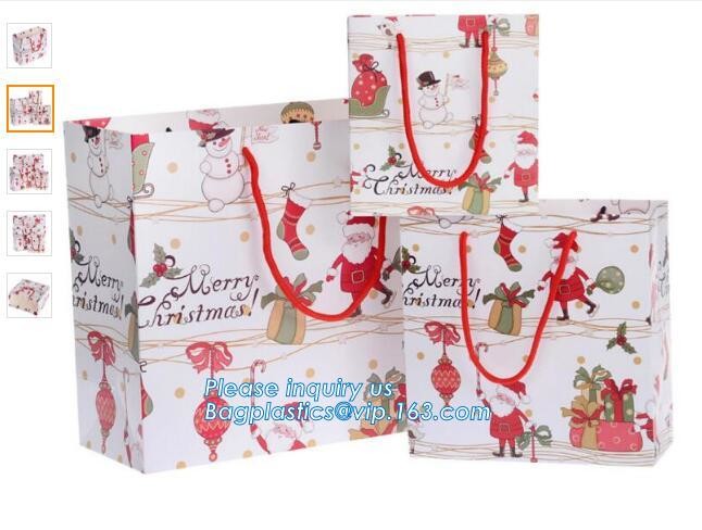 Luxury paper bags with handles Different Sizes,250gsm art paper shopping carrier bag custom printing with handle rope