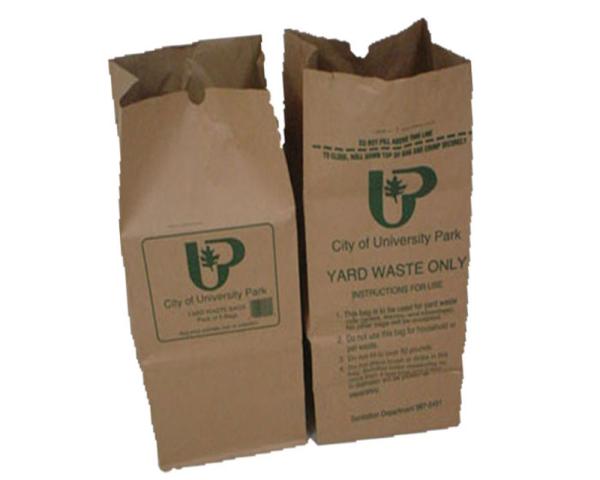 ISO9001 30 Gallon Paper Leaf Bags Eco Friendly Compostable Paper Trash Bag