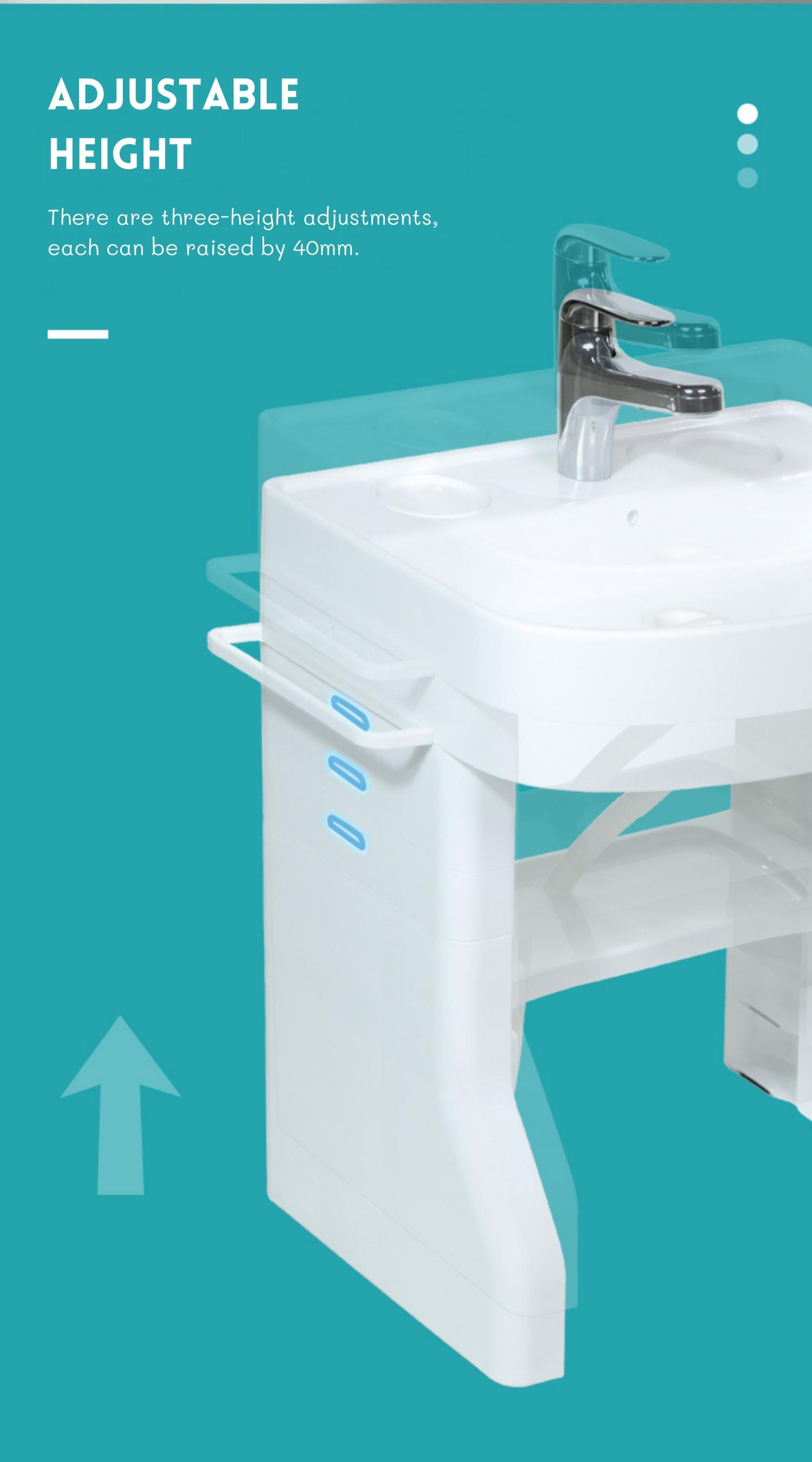 Safe Plastic White Children'S Bathroom Sink Baby Washstand Easy Installation