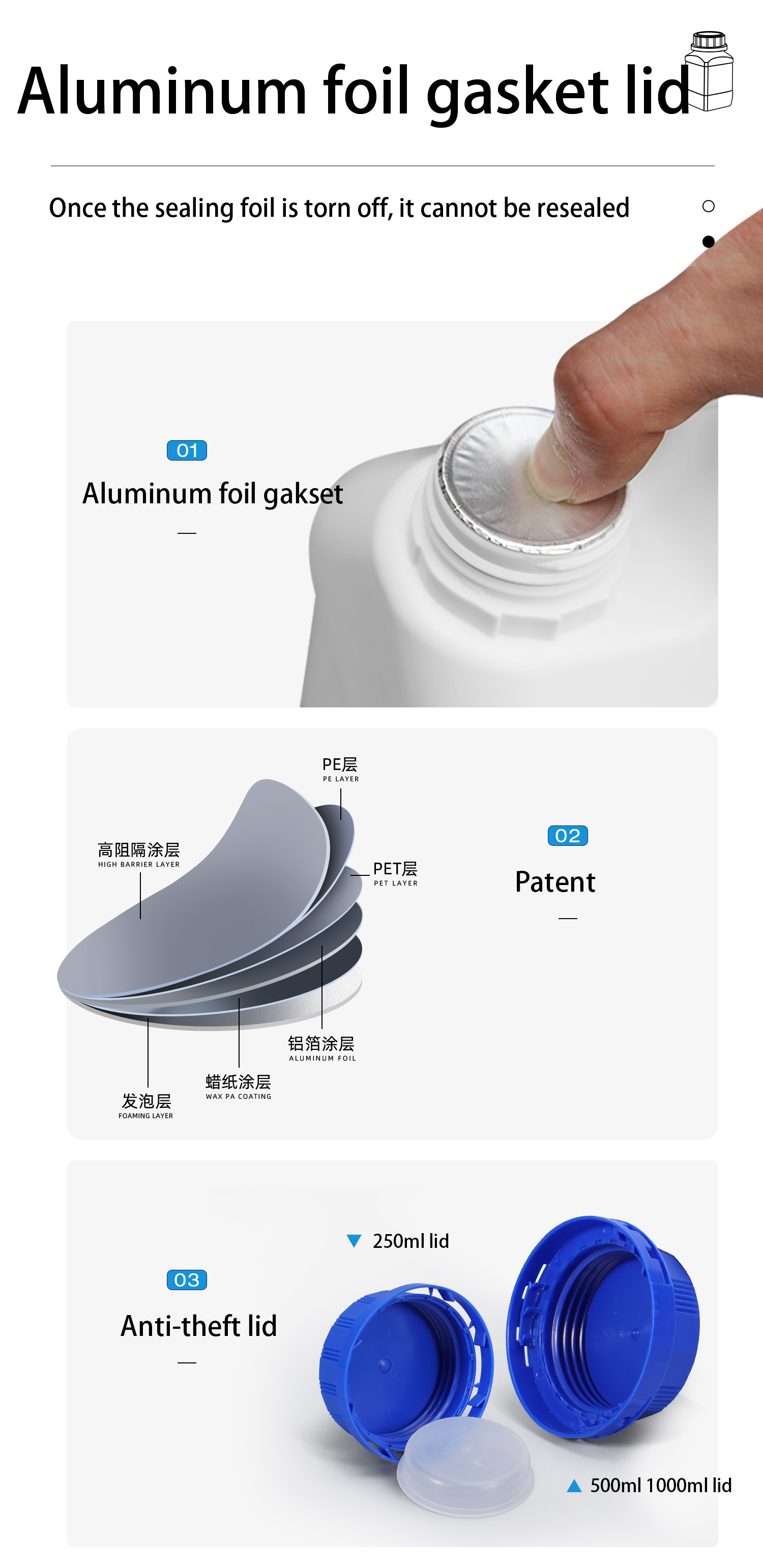 Corrosion Resistant UMETASS 1000ML Square Plastic Bottles for Ink Cream Liquid Storage