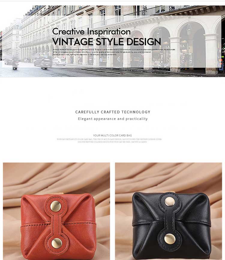 Handmade Porte Monnaie Cuir Ladies Small Retro Jewelry Storage Pouch Custom Logo Money Pocket Bag for Daily Life