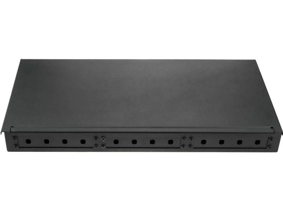 19" Rack Mount Fiber Patch Panel ST Adapter 1U Fiber Enclosure 12 Core