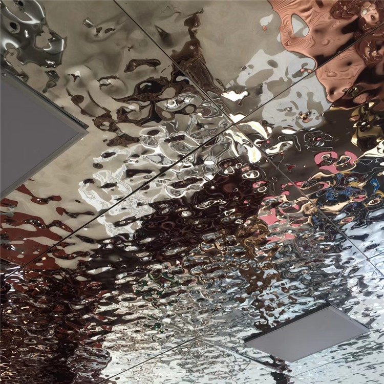 Embossed Stainless Steel Panels Gold Mirror Finish For Column Cover Cladding 304 316