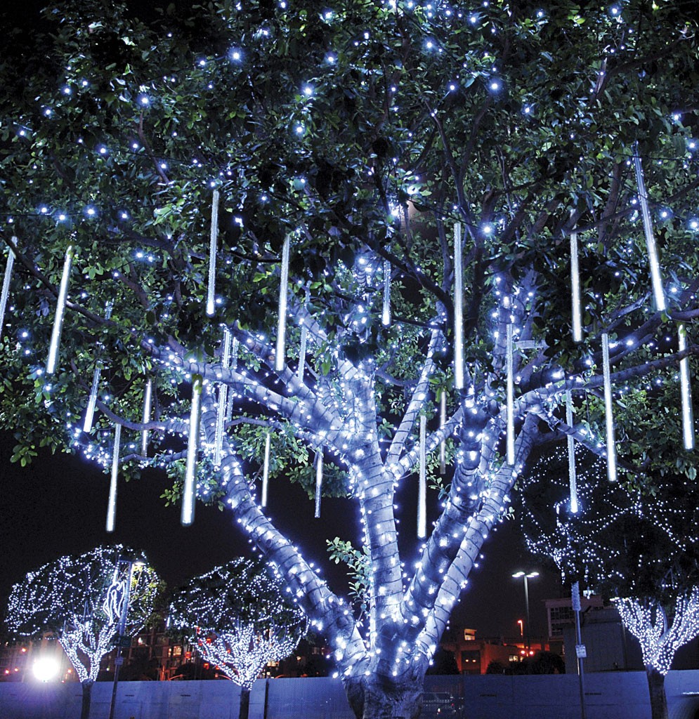 led meteor shower rain tube lights