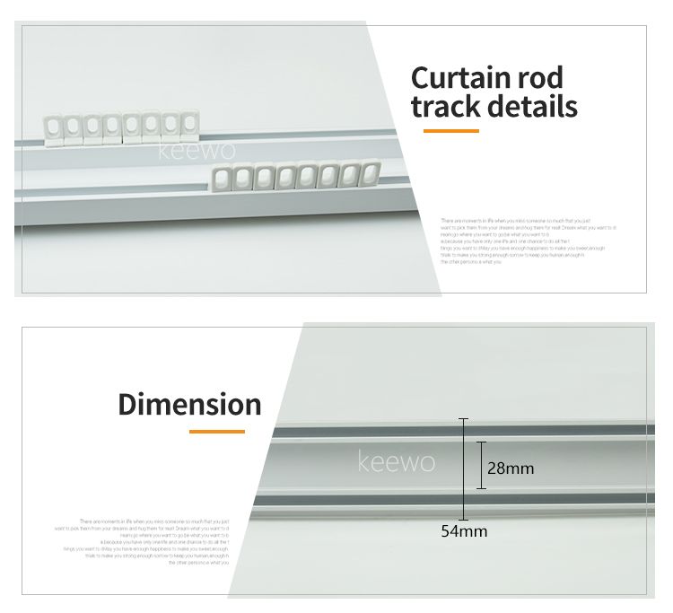 Ceiling Wall Mount Aluminum Material 2 Track Double Curtain Rail With Curtain Rail Track Gli