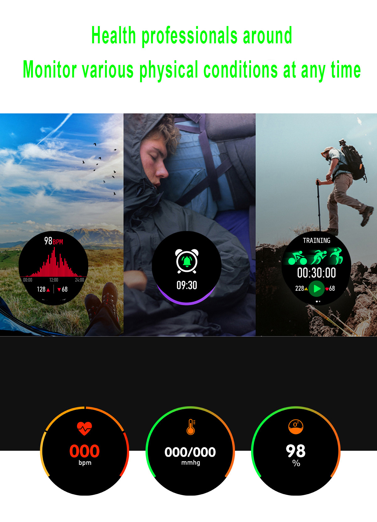 390*390 Pixel GPS Running Sport Smartwatch Realtek 6621