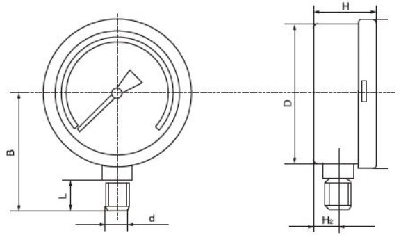 316 All Stainless Steel SS Case Pressure Gauge Miniature Type
