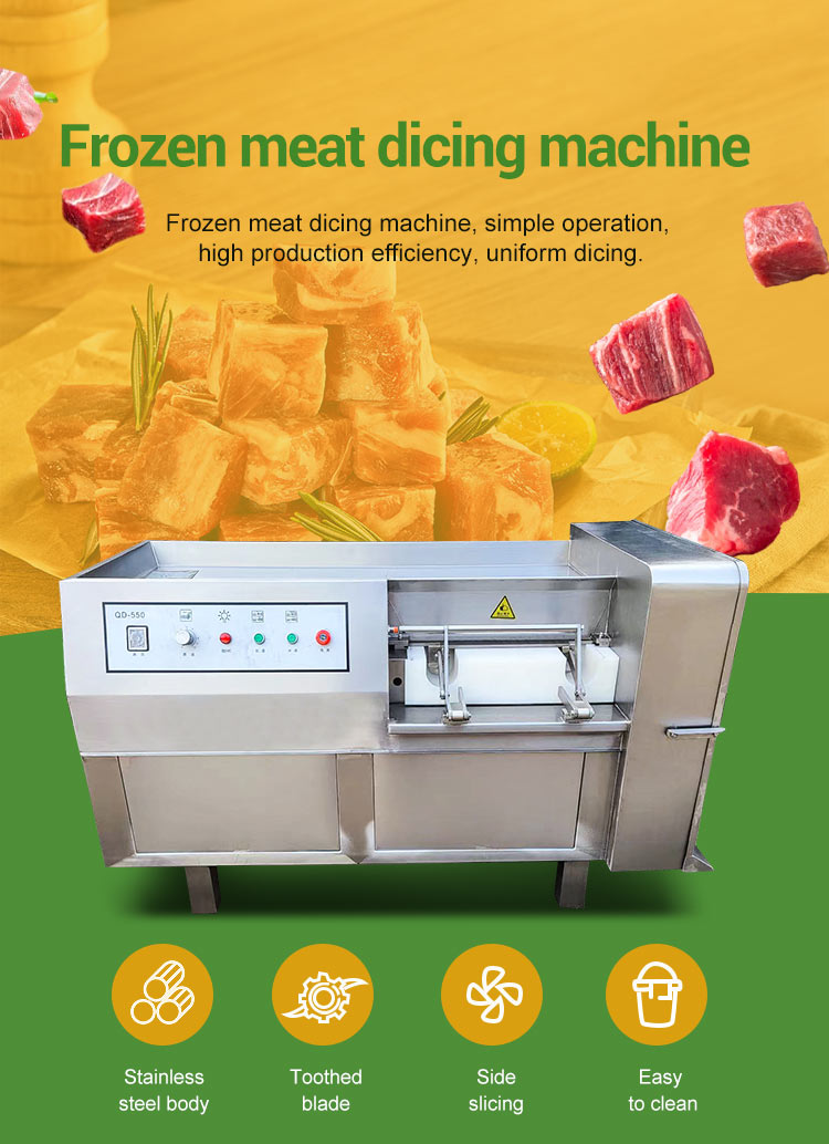 Multifunctional Commercial Diced Chicken Meats Cube Cut Cutter Frozen Meat Cubes Block Dicer Dicing Machine For Wholesales