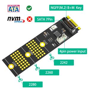 NGFF M.2 Key B+M To SATA Adapter Card Extender 2.5inch