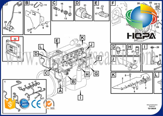 VOE60100000 60100000 Engine Controller ECU for Volvo Excavator Loader Dozer Grader
