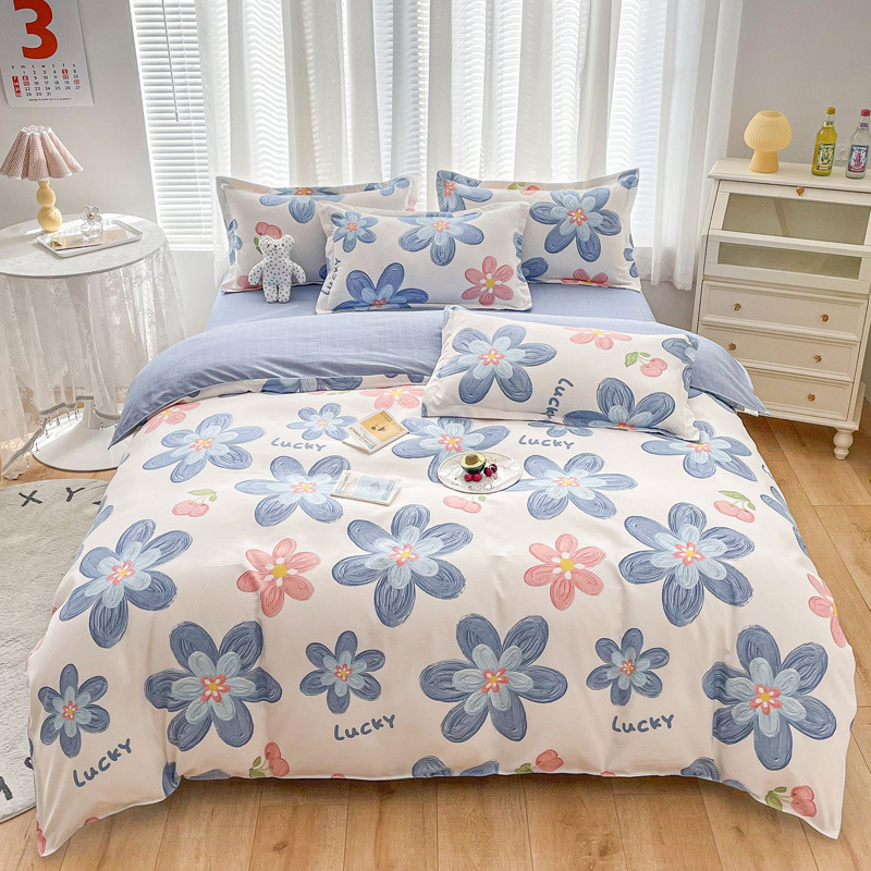 Home Warm Cosy Luxury Breathable Super Soft Fitted Bed Sheet 4 Piece Bedding Sheet Set