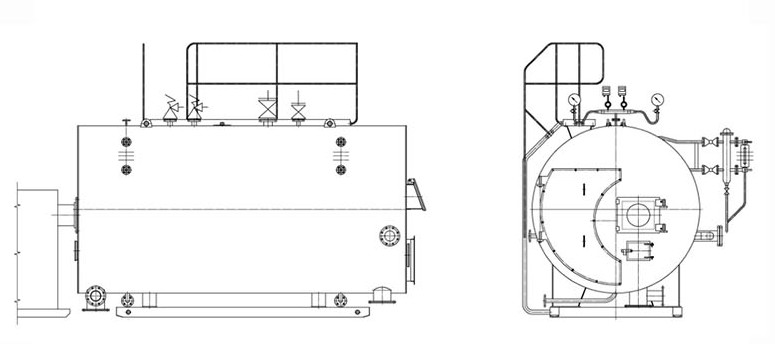 Fire Tube Biomass Fired Steam Boiler Cylinder Designed Low Pressure PLC Control
