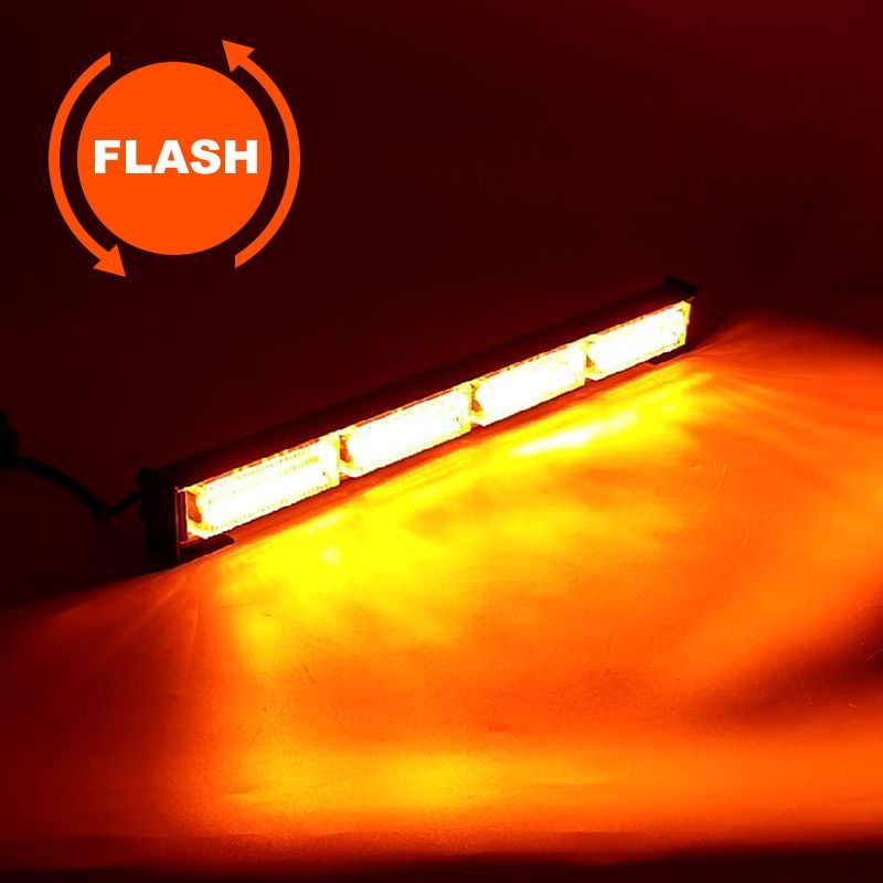 LED Work Light Bar 12V-24V Amber Color Strobe Warning Light for Jeeps Truck ATV Auto Lighting System
