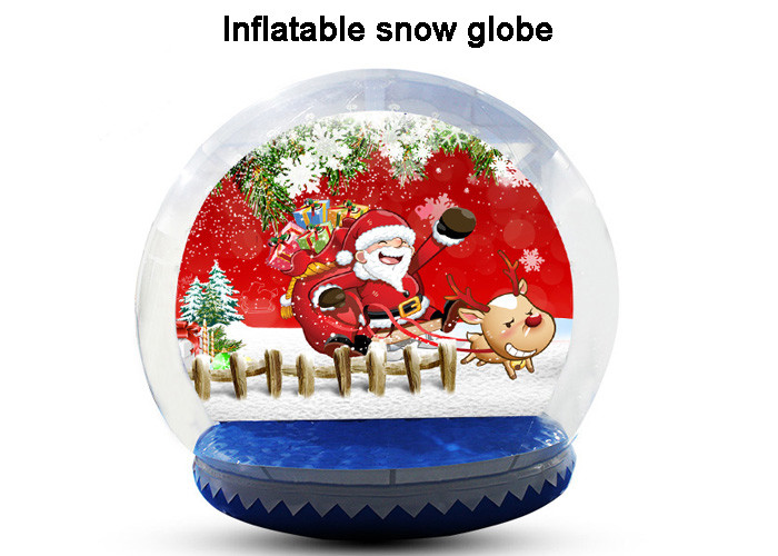 OEM Airblown Inflatable Snow Globe With Background Durable Serurity - Guarantee