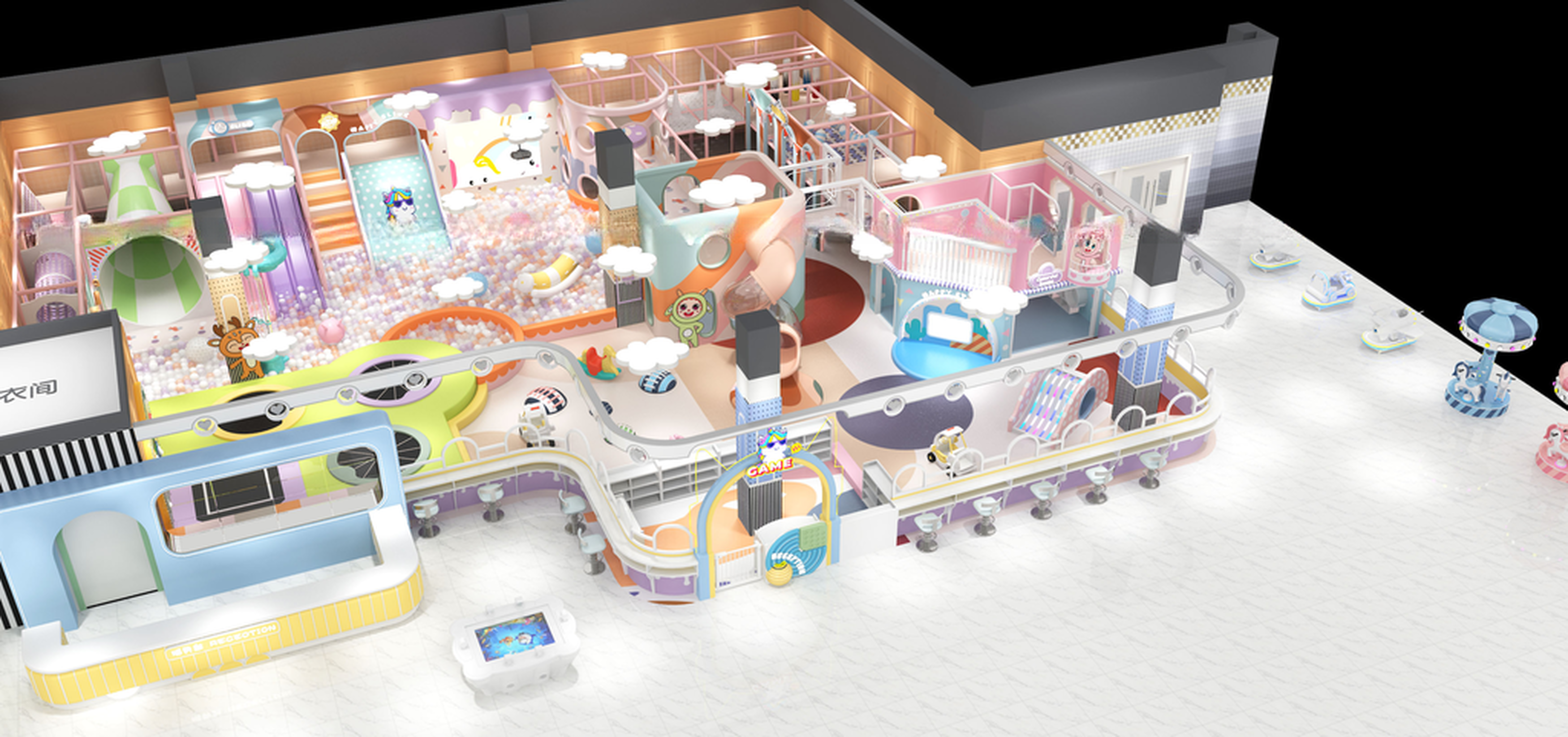 Attractive Indoor Soft Playground Equipment Naughty Castle Paradise For Game Center