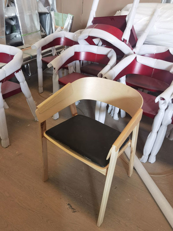 76cm Nature Wood Dining Chair Coffee Lounge Armrest 8.5kg