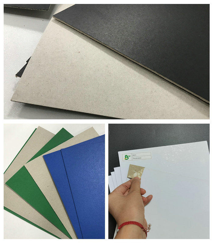 Large Format 1.2mm 1.5mm Thick Duplex Board Laminated Grey Backing Paper Sheets  
