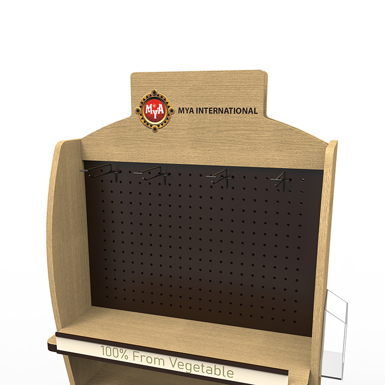 Light Duty Wooden Display Stand Serum Set Display Rack Wood With Casters