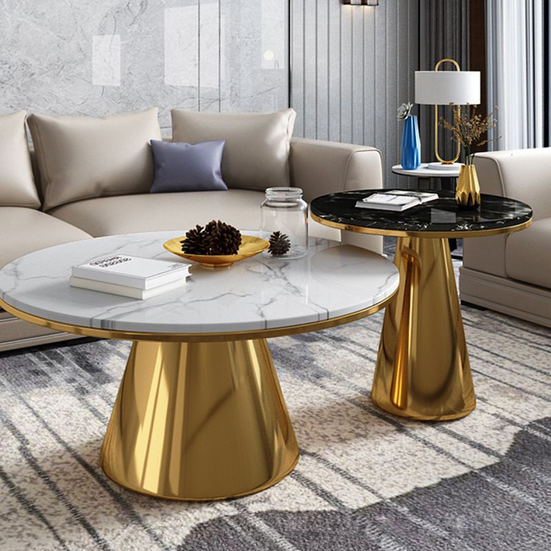 SEDIA Made Marbl Combination Coffee Table Circle No Storage For Living Rooms