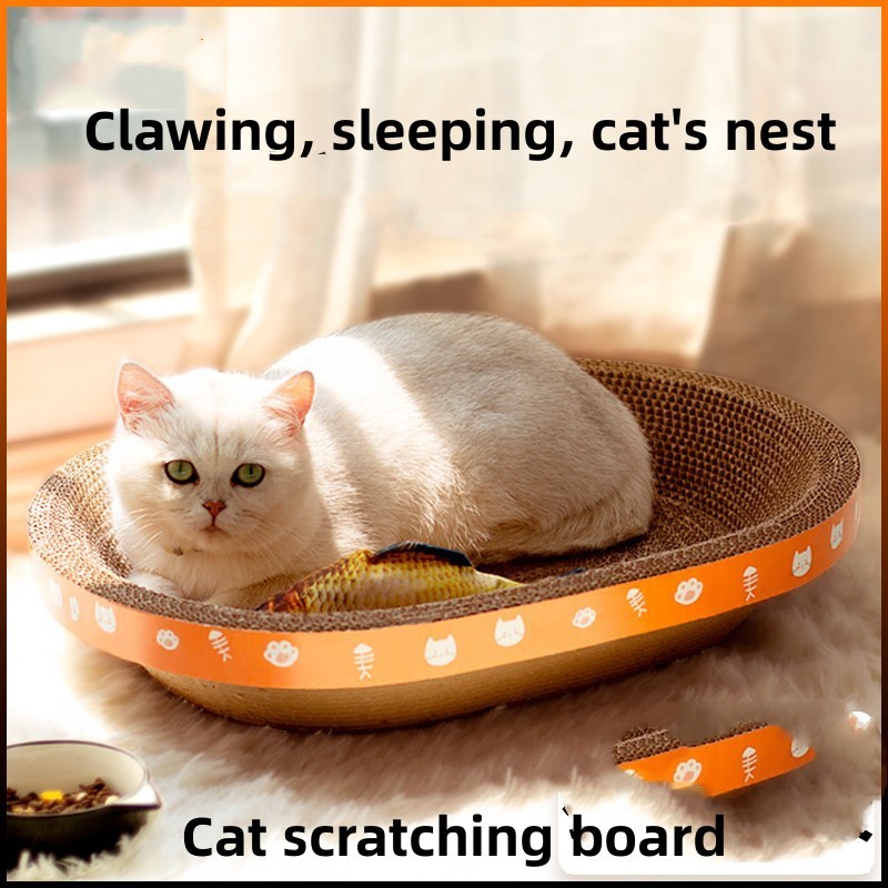 round cat scratcher bed