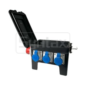 Syntax New RB13 Handy Solid Rubber Box 63A Three Phase Mains Power Distro Box