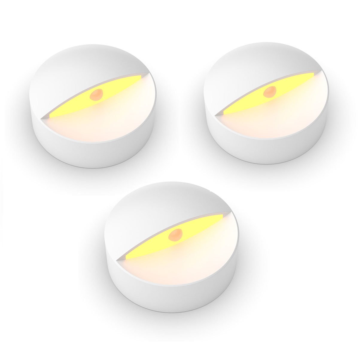 Indoor Motion Sensor LED White Night Light ,Stick Anywhere Wireless Battery Operated Dusk to Dawn Automatic Activated