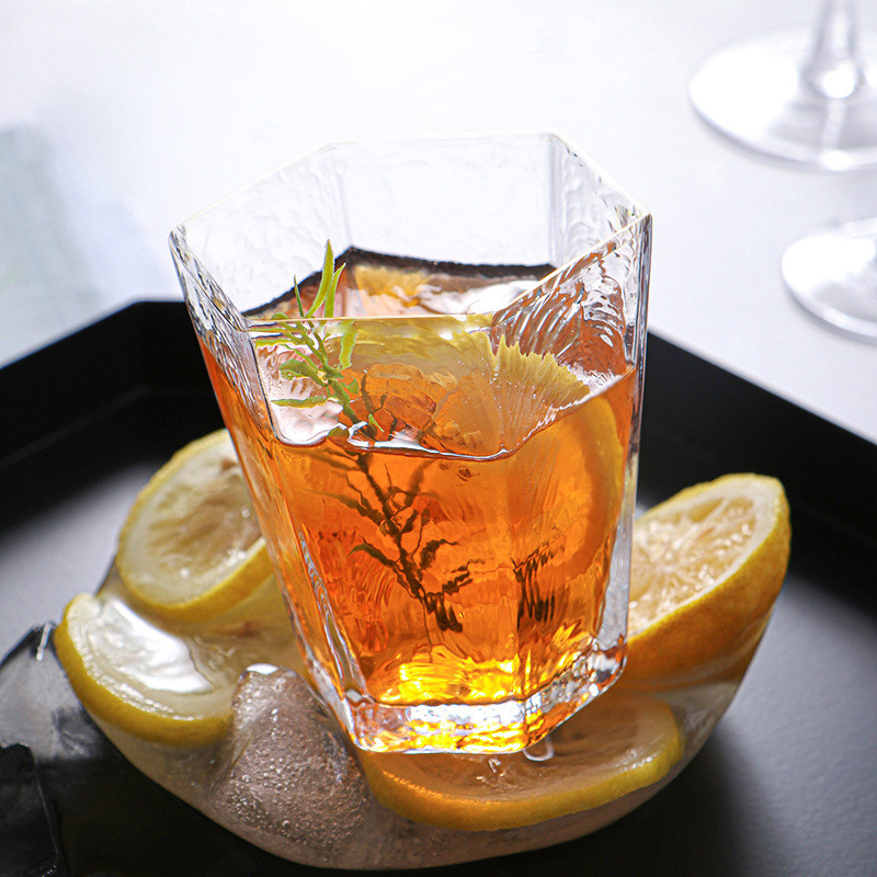 Cadmium Free 250ml Clear Crystal Hexagon Glass Cups