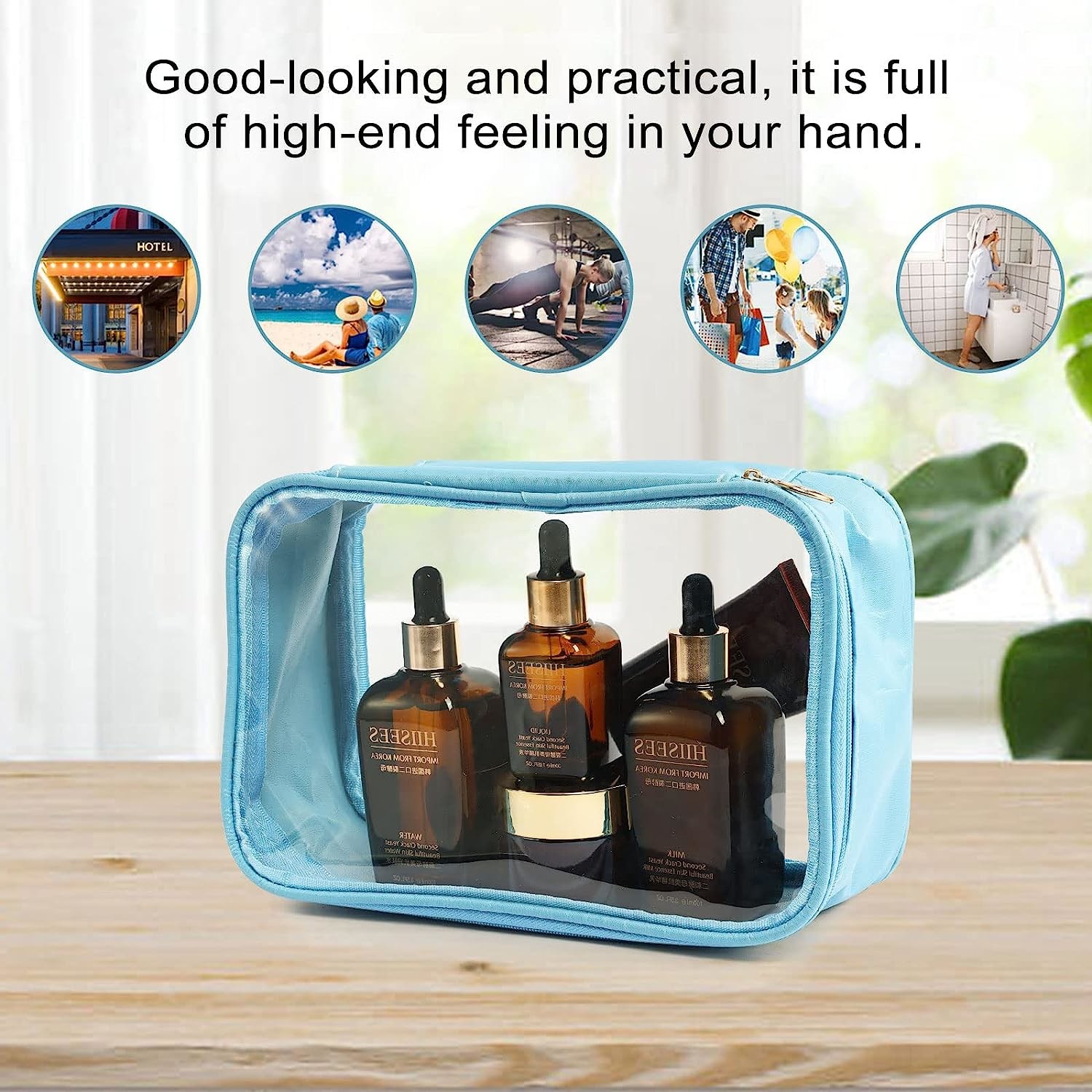 High quality Shockproof and durable waterproof clear toiletry bag for travel