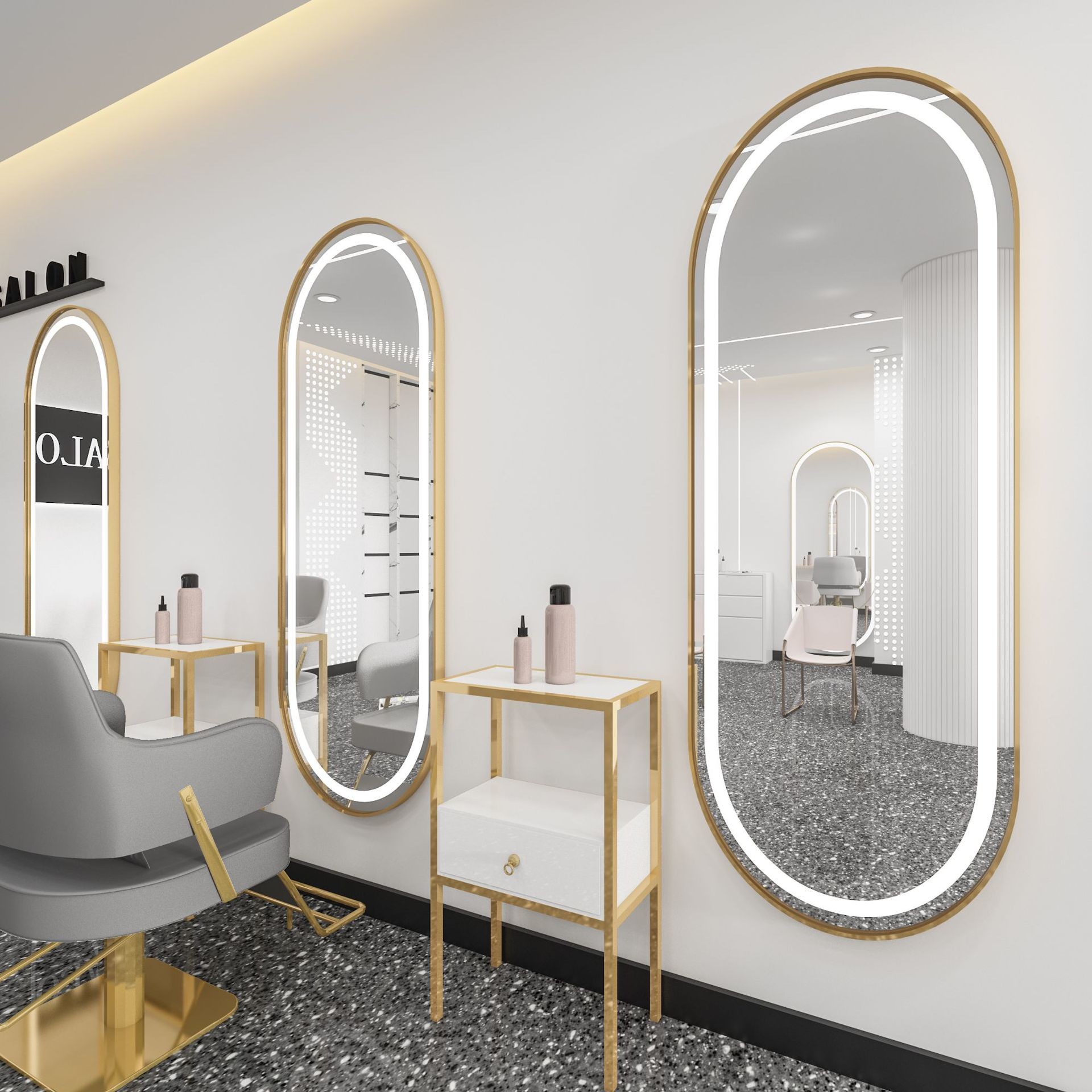 Oval Led Mirror Aluminium Profile Anodizing Brushed Oblong Bending