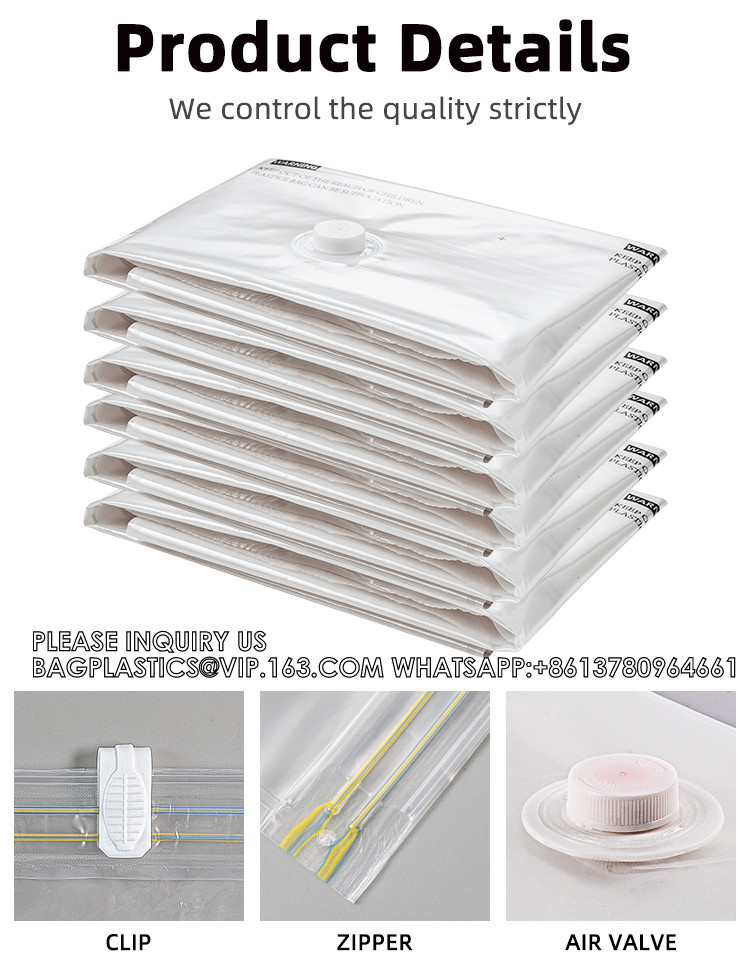 Factory Price Eco Friendly Space Saver Compressed Bag Vacuum Storage Bag Set With Pump For Clothes Mattress