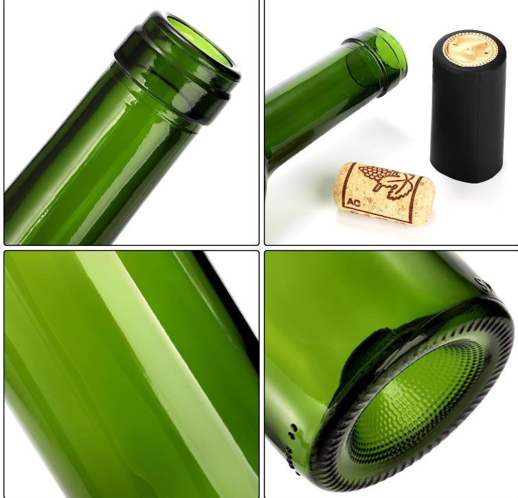 Green Glass Wine Bottle 750 Ml Empty Glass Liquor Bottle Round Shape with Hot Stamping