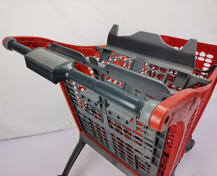 Supermarket Plastic Basket Trolley Lightweight With Plastic Partition OEM ODM