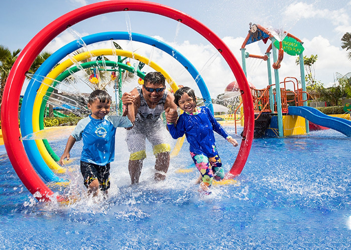 Kids Rainbow Door Aqua Play, Spray Aqua Park Equipment, Fountains Play Structure