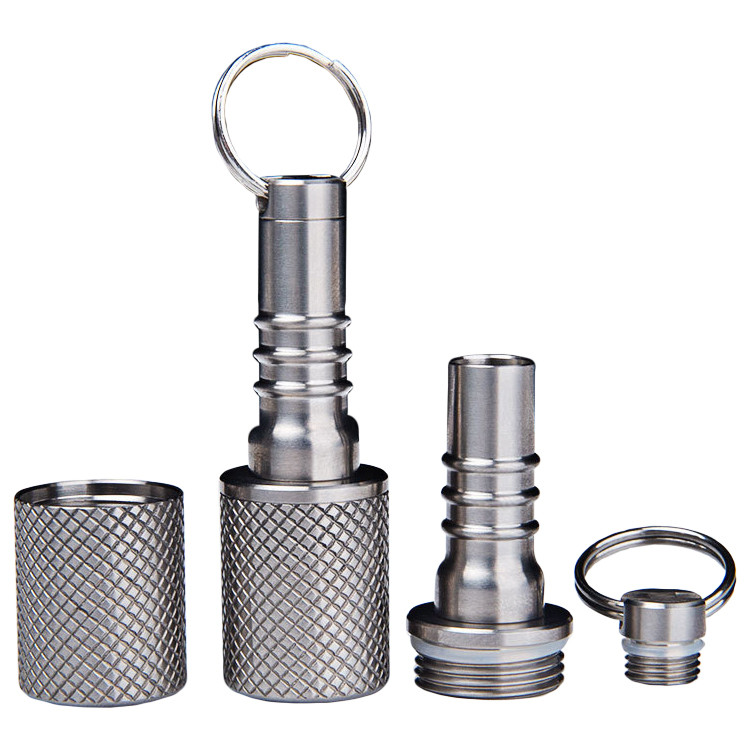 7 Day Round Shape Aluminum Pill Can Box For Keychain Purple Case