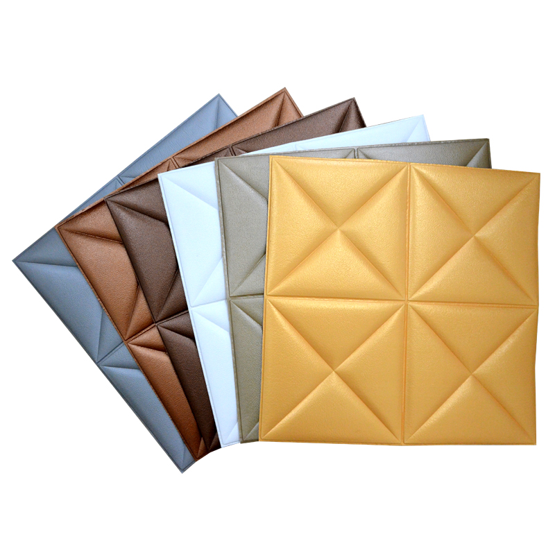 Soft Packages Design 3D Foam Wallpaper Gold Wall Paper DIY Self-Adhesive Wall Stickers Wall Panels 10mm Thickness