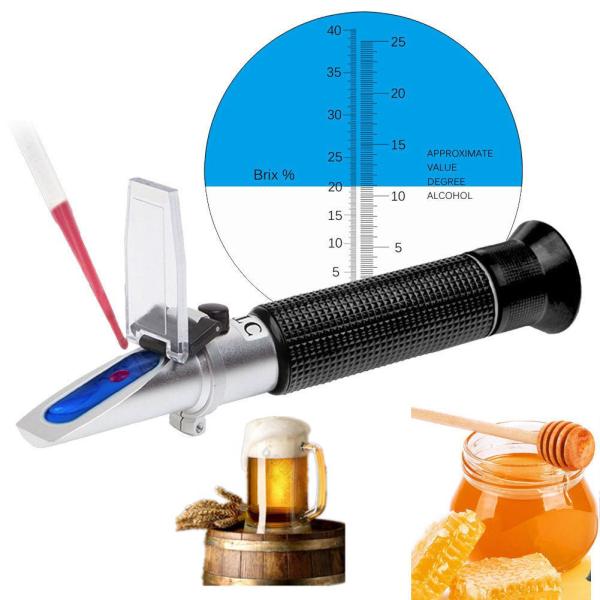 0-40% Brix Alcohol 0-25% Wine Sugar Refractometer OEM/ODM Dual Scale Portable