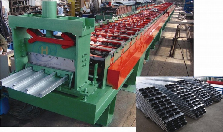 Chain Drive System Floor Deck Roll Forming Machine For Galvanized Cold Steel Sheet