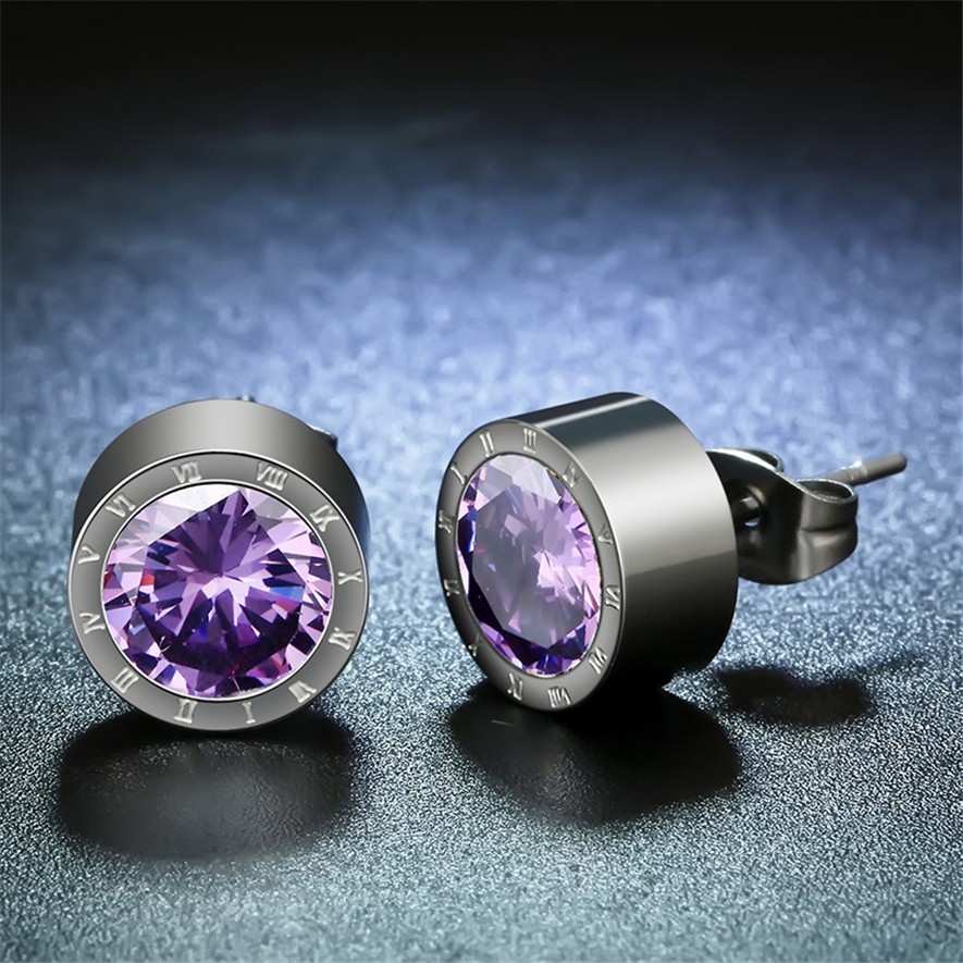 Korea style 10mm earring women new design fashion shiny crystal sud earrings
