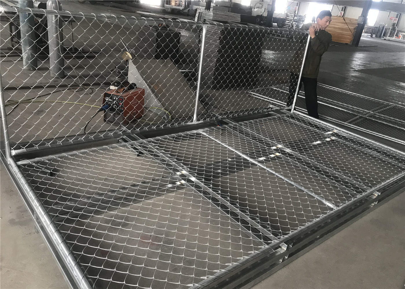 HDG Easy chain link fence panels 8ft x 12ft spacing 2inch x 2inch x 12ga wire tubing 1.5 inch with 16 ga thickness