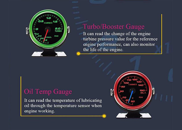 60mm Air Fuel Ratio Gauge Digital Water Temperature Gauge High Sensitivity