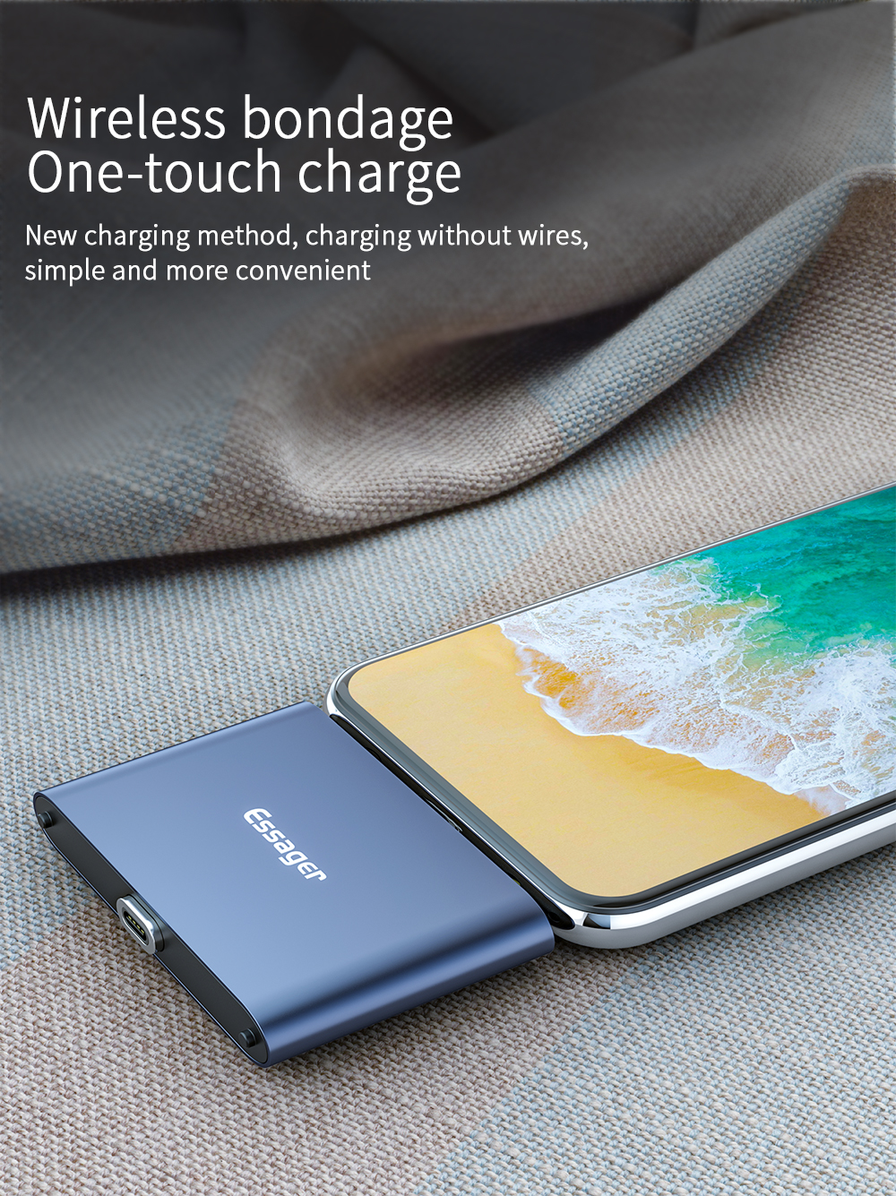 Mini Charger Power Banks 1320mAh Micro USB C LED Emergency Magnetic Power Bank