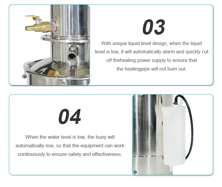 5/10/20L Stainless Steel Water Distiller with Auto Control and Electrothermal Heating