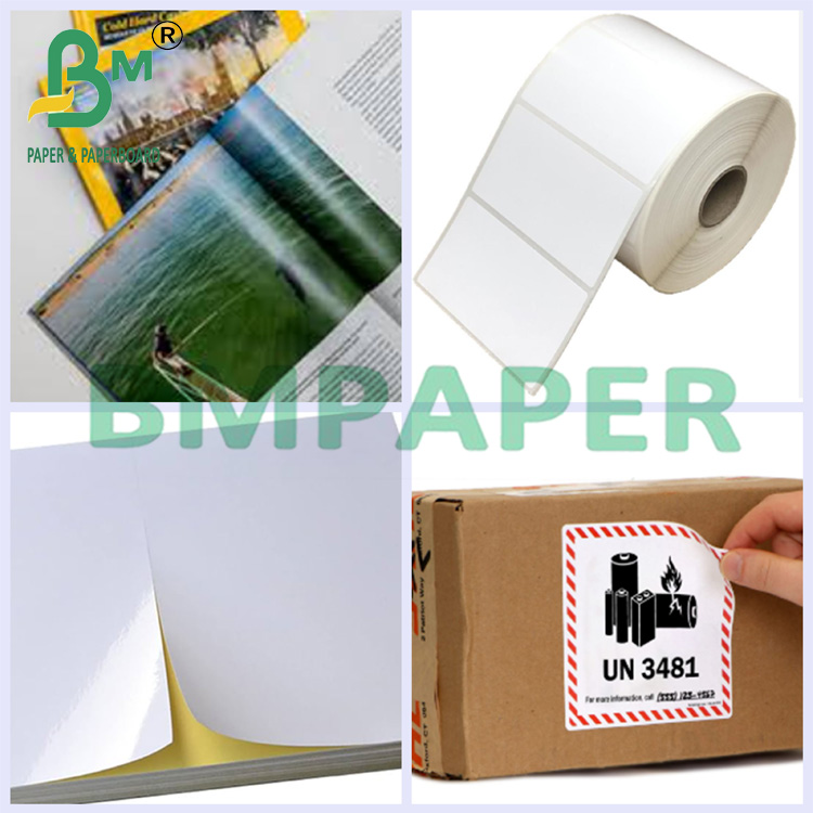 70g Smooth Surface Food Grade One Side Glossy Label Paper 86cm Width