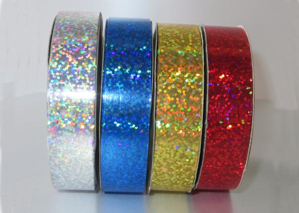 Customised Holographic ribbon 1/2" x 20y , red white blue Ribbon Roll 90U - 200U