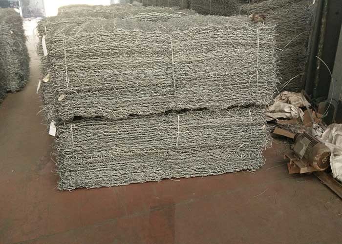 Galvanized 60x80mm woven Steel Wire Gabion Wall Fence